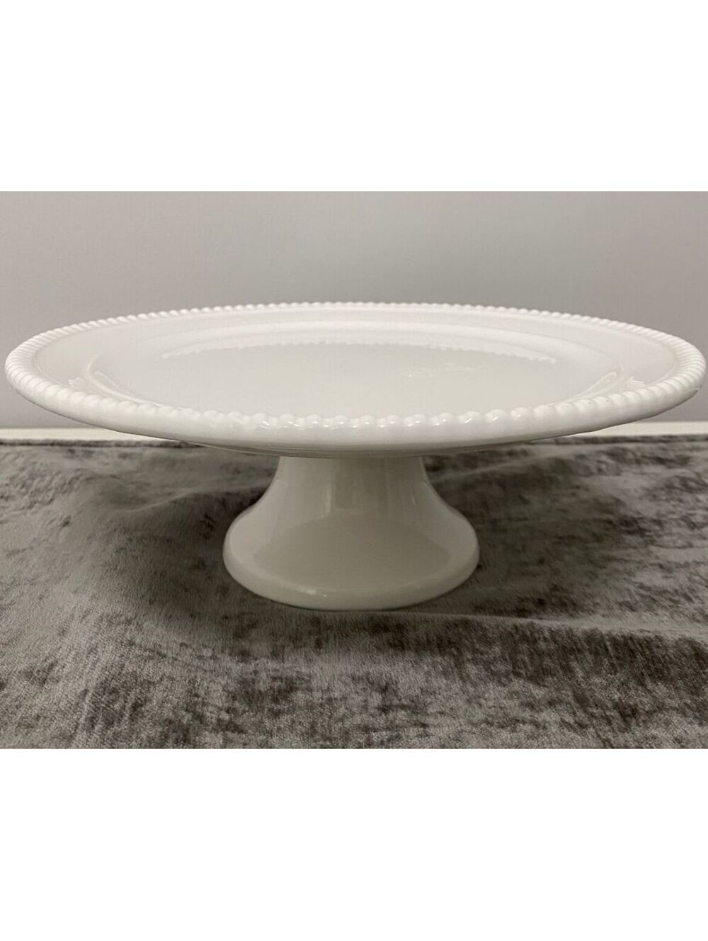 Ceriart White Ceramic Pedestal Cake Stand Made in Portugal 13" diameter